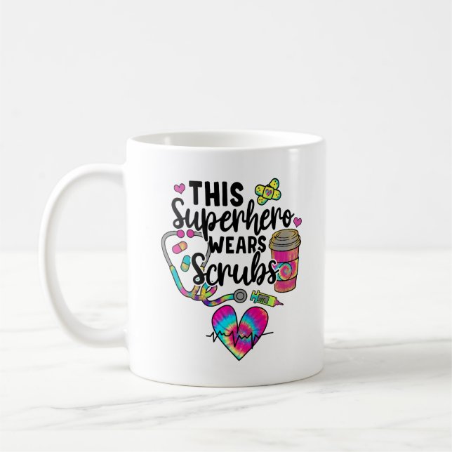 Caneca De Café Enfermeira Este Super Herói Veste Escrupulos (Esquerda)