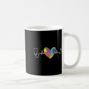 Caneca De Café Enfermeira estetoscópio enfermagem jaleco autismo 