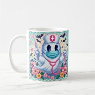 Caneca De Café Enfermeira Fantasma de Cartoon Spooky: Arte Hallow