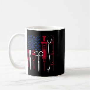 Caneca De Café Enfermeira Ferramenta Orgulho Bandeira Americana 4