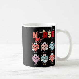 Caneca De Café Enfermeira Fofa Corações Design de Dia dos Namorad