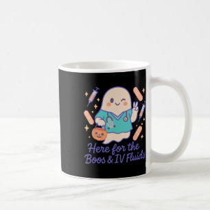 Caneca De Café Enfermeira Halloween Fantasma Aqui Para A Gripe Bo
