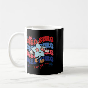 Caneca De Café Enfermeira Med Surg Patriótica Americana 4 De Julh
