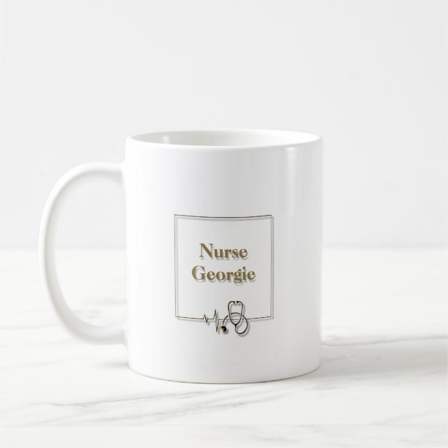 Caneca De Café Enfermeira Médica Doutor Estetoscópio (Esquerda)