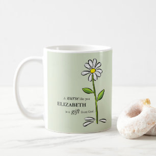 Caneca De Café Enfermeira Nascimento Religiosa Margarida Verde Pe