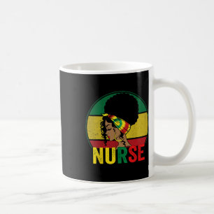 Caneca De Café Enfermeira Negra Afro Melanin Vintage Black Histo