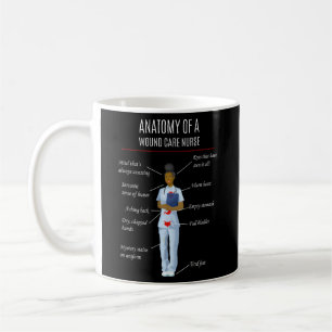 Caneca De Café Enfermeira Negra Anatomia De Enfermeira