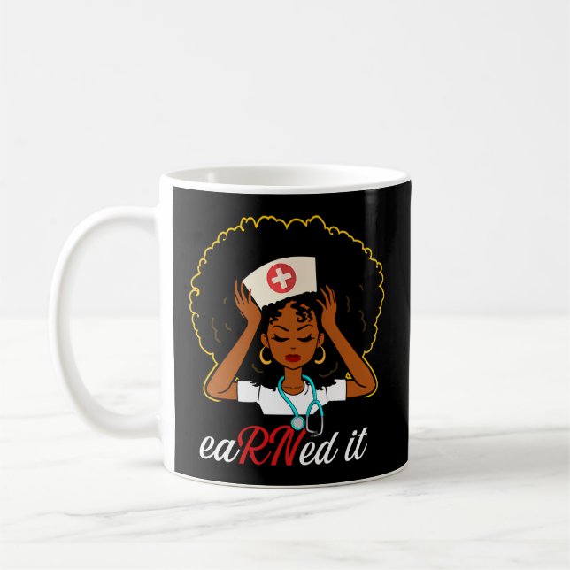 Caneca De Café Enfermeira Negra Ganhou Enfermagem De Enfermagem (Esquerda)