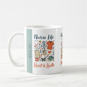 Caneca De Café Enfermeira Nome Personalizado