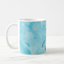Caneca De Café Enfermeira ou Doutor Stethoscopes Monograma Azul