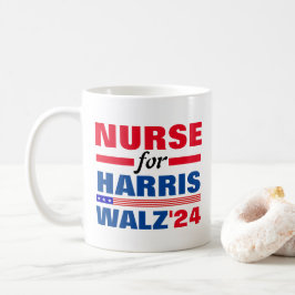 Caneca De Café Enfermeira para Harris Walz Red Blue