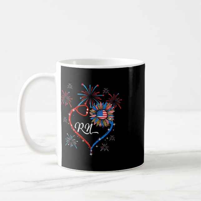 Caneca De Café Enfermeira Patriótica Rn 4 De Julho Bandeira Ameri (Esquerda)