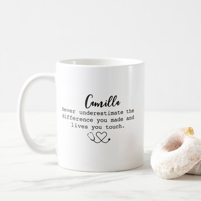 Caneca De Café Enfermeira Personalizada, Presente para Médico, Sa (Com Donut)