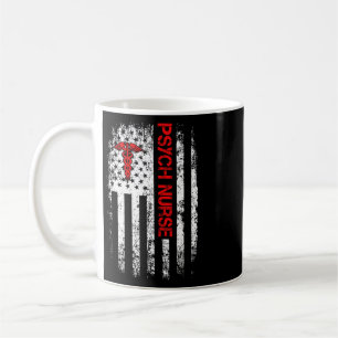 Caneca De Café Enfermeira Psiquiátrica Bandeira Americana Saúde M