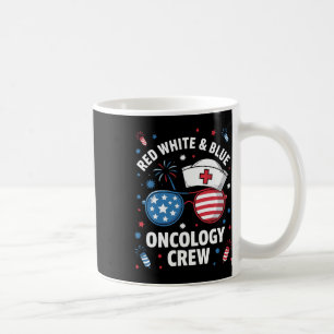 Caneca De Café Enfermeira Red White E Blue Oncologia Tripulação 4