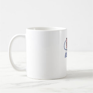 Caneca De Café Enfermeira Registrada Laço Estetoscópio Gráfico Vi