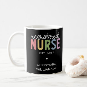 Caneca De Café Enfermeira Registrada Nome Personalizado Enfermeir