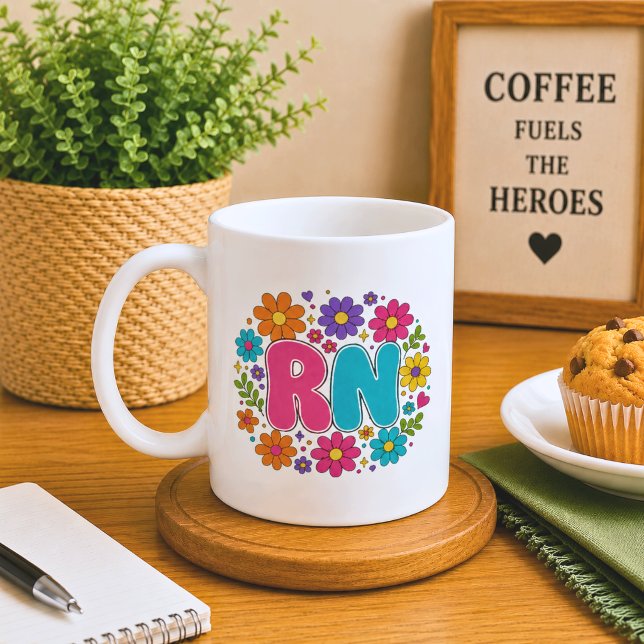 Caneca De Café Enfermeira Registrada Retro (Criador carregado)