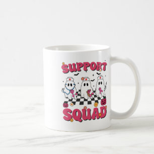 Caneca De Café Enfermeira Retro Groovy Suporta Cancer De Mama Em