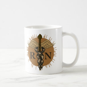 Caneca De Café Enfermeira RN Caduceus