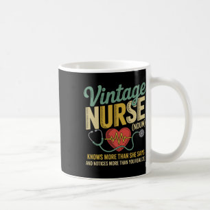 Caneca De Café Enfermeira Vintage Noun sabe mais do que diz citaç