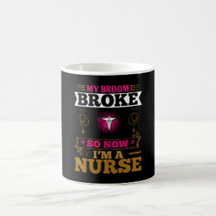 Caneca De Café Enfermeiras de Corona - Minha Broom Broke