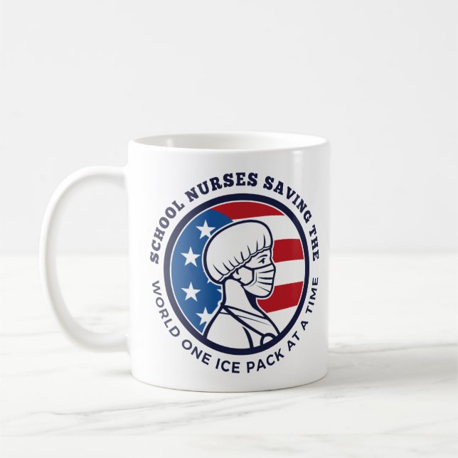 Caneca De Café Enfermeiras Escolares Salvando O Pacote De Gelo Mu (Esquerda)