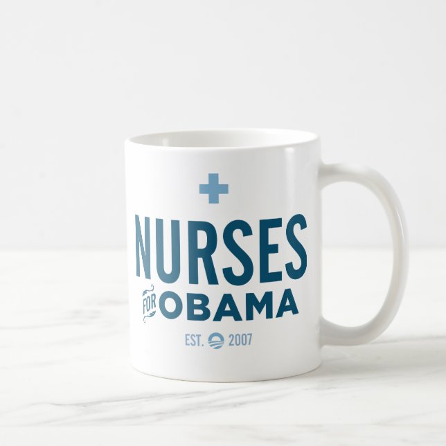 Caneca De Café Enfermeiras para Obama (Direita)