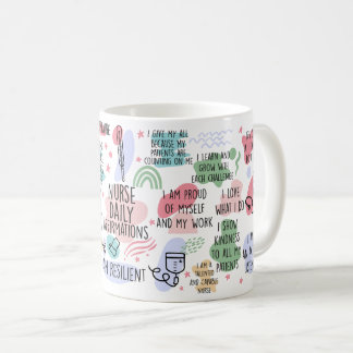 Caneca De Café Enfermeiro Afirmação Diária RT de Enfermagem Inspi