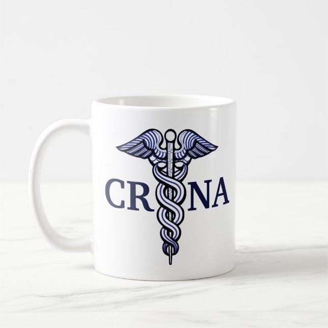 Caneca De Café Enfermeiro Anestesista Caduceus Nome Personalizáve (Esquerda)