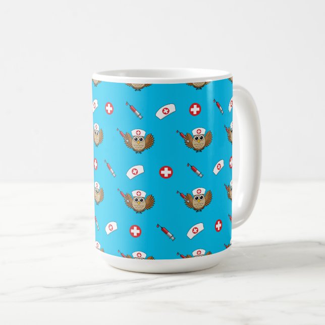 Caneca De Café Enfermeiro Bonito com Cartoon da Seringa (Frente Esquerda)