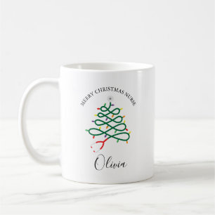 Caneca De Café Enfermeiro Combustível - Festa de Natal Personaliz