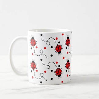 Caneca De Café Enfermeiro de Insetos Bonito, Padrão de Ladybug