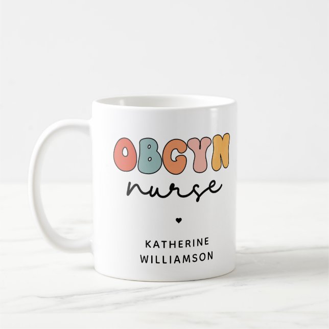 Caneca De Café Enfermeiro de OBGYN Personalizado (Esquerda)