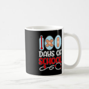 Caneca De Café Enfermeiro escolar 100 dias de estetoscópio de amo