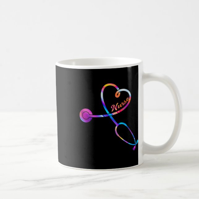 Caneca De Café Enfermeiro Estetoscópio Pulsação Ekg Enfermagem Es (Direita)