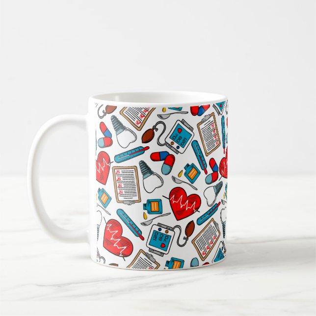 Caneca De Café Enfermeiro Médico Enfermeiro Bonito Tema Mista  (Esquerda)