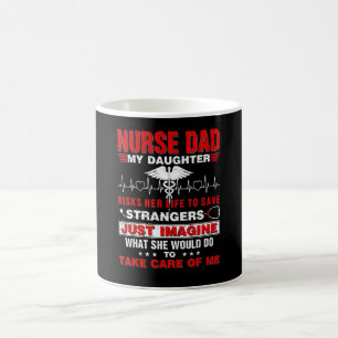 Caneca De Café Enfermeiro Pai Diversão Minha Filha Arriscando a V