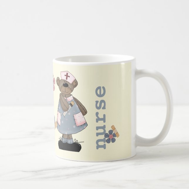 Caneca De Café Enfermeiro Personalizado do Urso de Teddy para Enf (Direita)