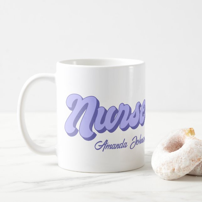 Caneca De Café Enfermeiro Personalizado Retroativo (Com Donut)