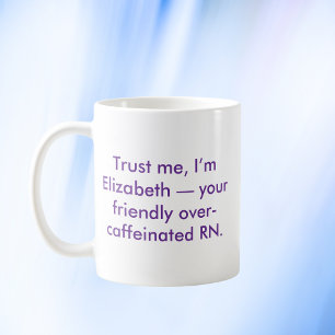 Caneca De Café Enfermeiro Personalizado RN com Nome Personalizado
