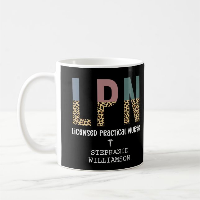 Caneca De Café Enfermeiro Prático Licenciado LPN Personalizado (Esquerda)