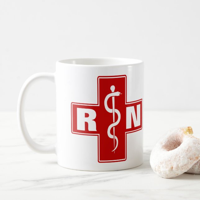 Caneca De Café Enfermeiro RN ou Iniciais (Com Donut)