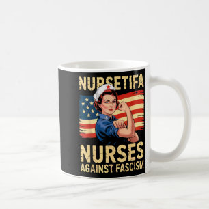 Caneca De Café Enfermeiros Contra Fascismo Apoio Forte de Enferme