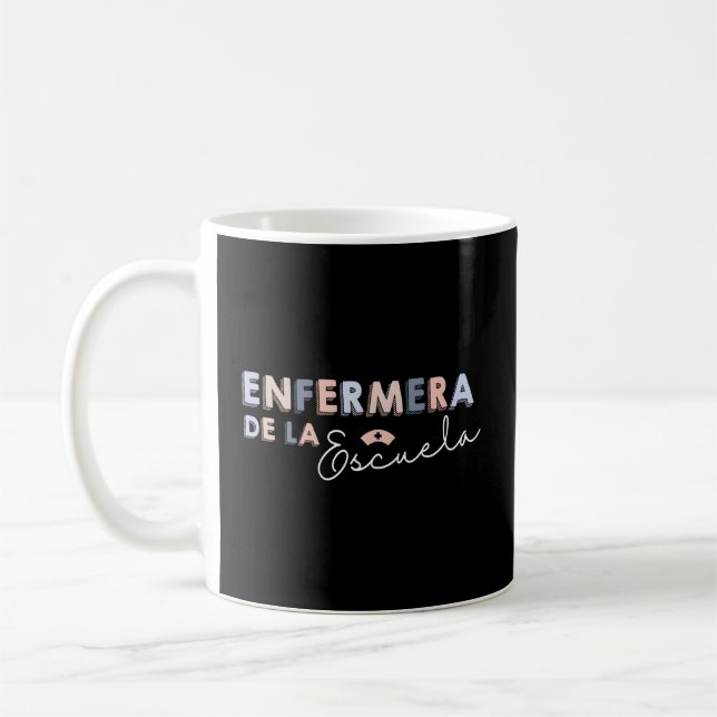 Caneca De Café Enfermera De La Escuela Enfermeira Da Escola Latin (Esquerda)