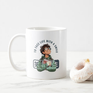Caneca De Café Enfrentar a vida com um sorriso 11# Clássico Mug