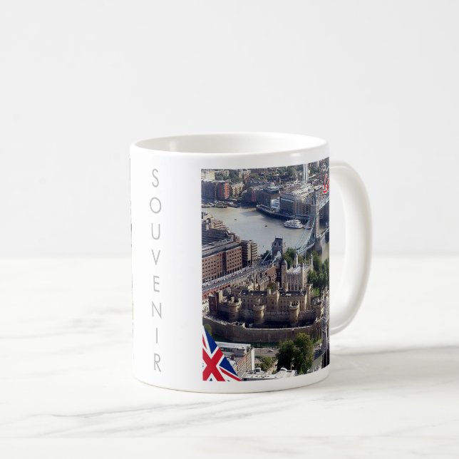 Caneca De Café ENG064 LONDON Panorama, Inglaterra; (Frente Esquerda)