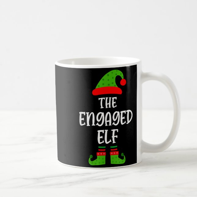 Caneca De Café Engaged Elf Family Matching Christmas Engagement  (Direita)
