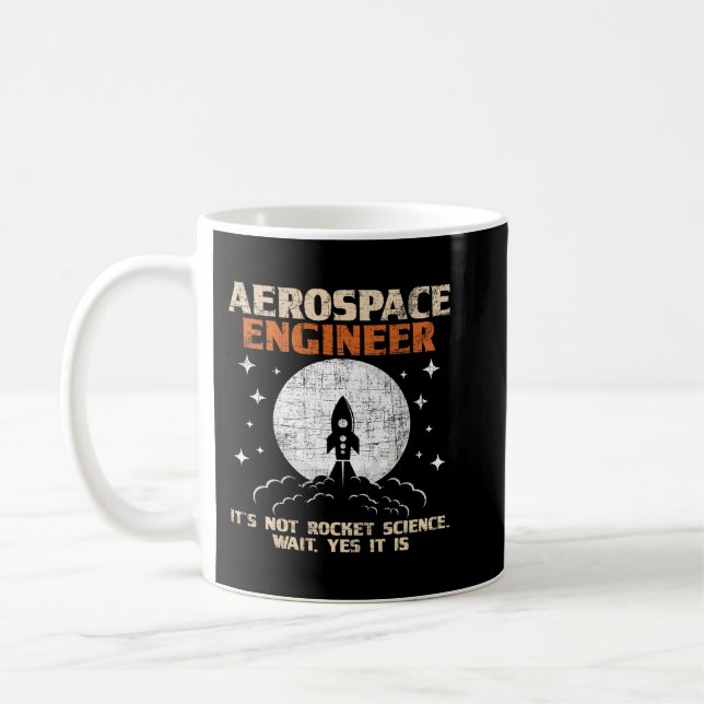 Caneca De Café Engenharia Espacial de Aeronaves Engenheiros Aeroe (Esquerda)