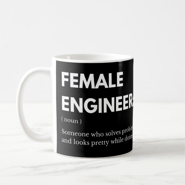 Caneca De Café Engenheira Mulher Que Resolve Problemas Engraçado (Esquerda)